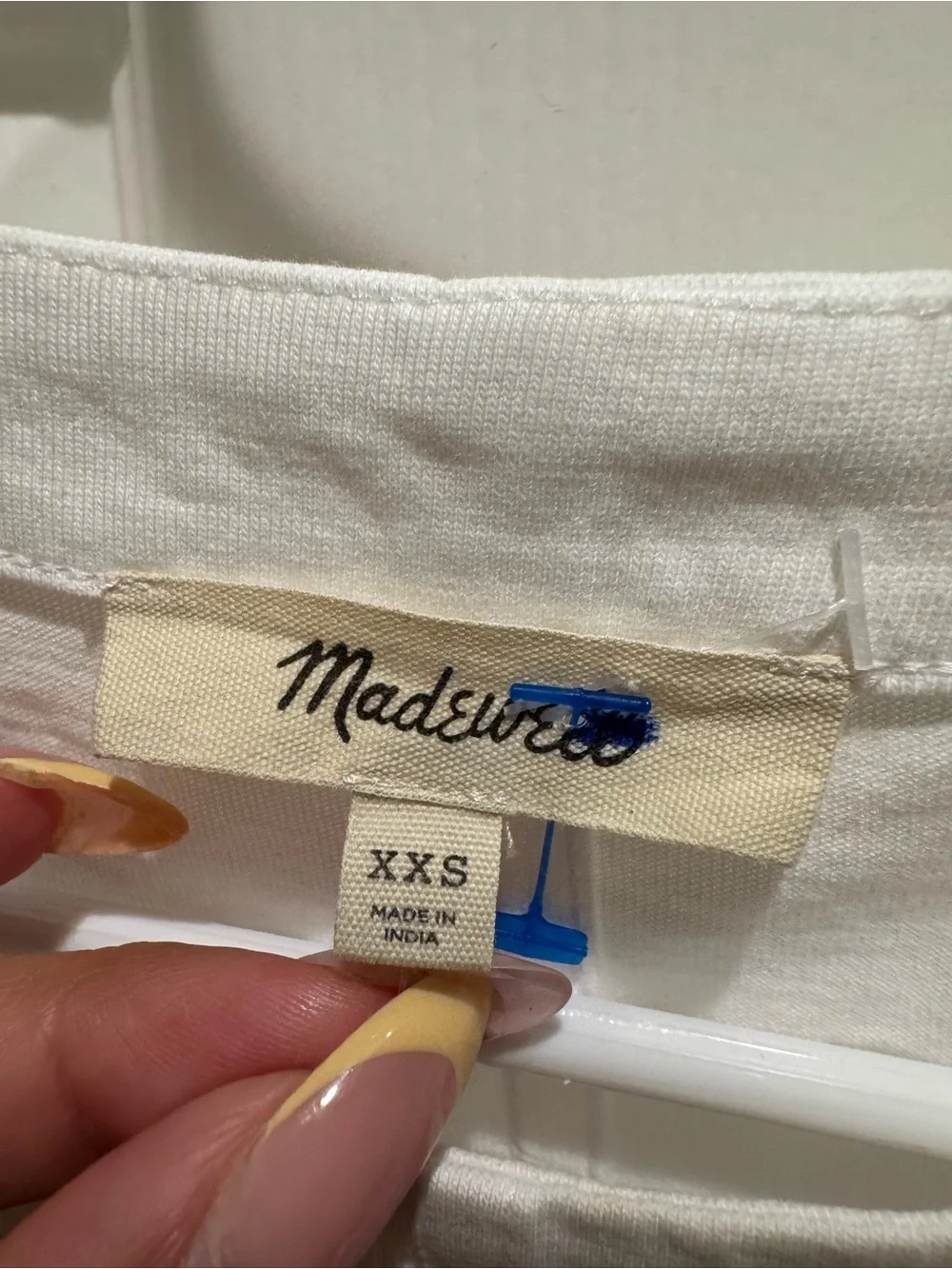 Madewell White Puff-Sleeve 100% cotton Crewneck Top